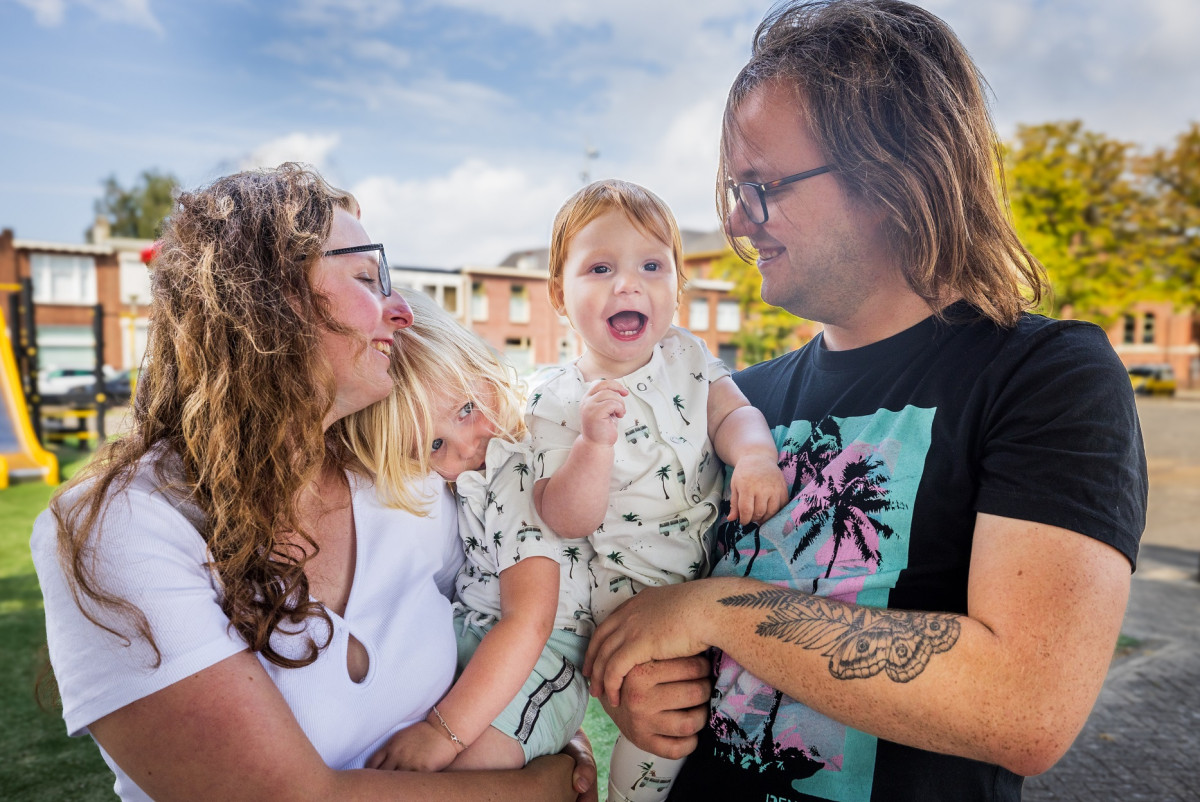 Ashley en Patrick met hun kinderen