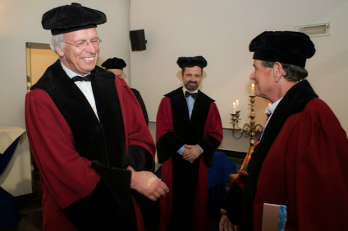 Prof. Hans Evers met collega's